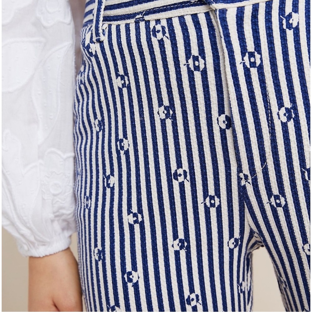 Anthropologie Hei Hei Blue White Striped The Essential Slim Trousers Bohemian 6 - Picture 13 of 13